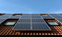 black solar panels on the roof