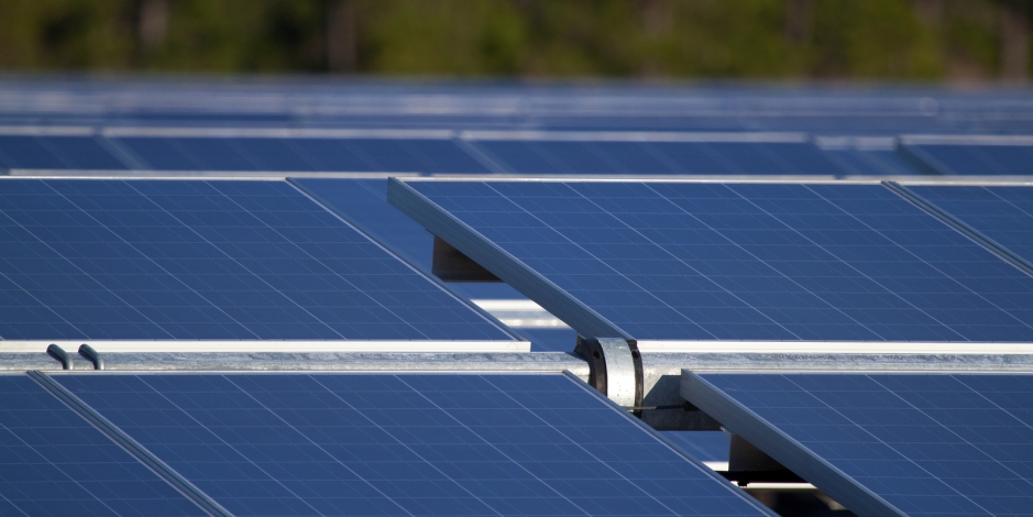 Closeup of Solar Panels Outdoors (Picture Taken in Florida)